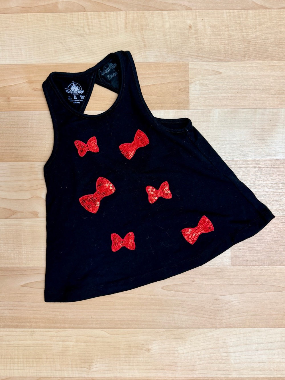 Disney Parks Girls Minnie Bow Tank Top Cutout Back Size 4A